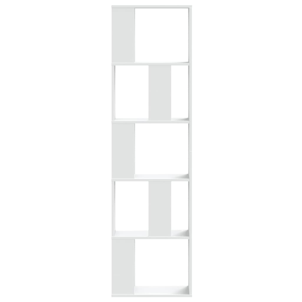 Libreria 5 Ripiani Bianca 45x23,5x162,5cm Legno Multistrato - homemem39