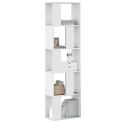 Libreria 5 Ripiani Bianca 45x23,5x162,5cm Legno Multistrato