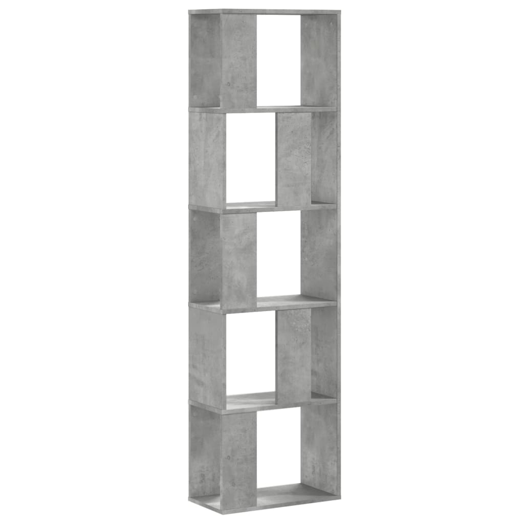 Libreria 5 Ripiani Grigio Cemento 45x23,5x162,5cm Multistrato