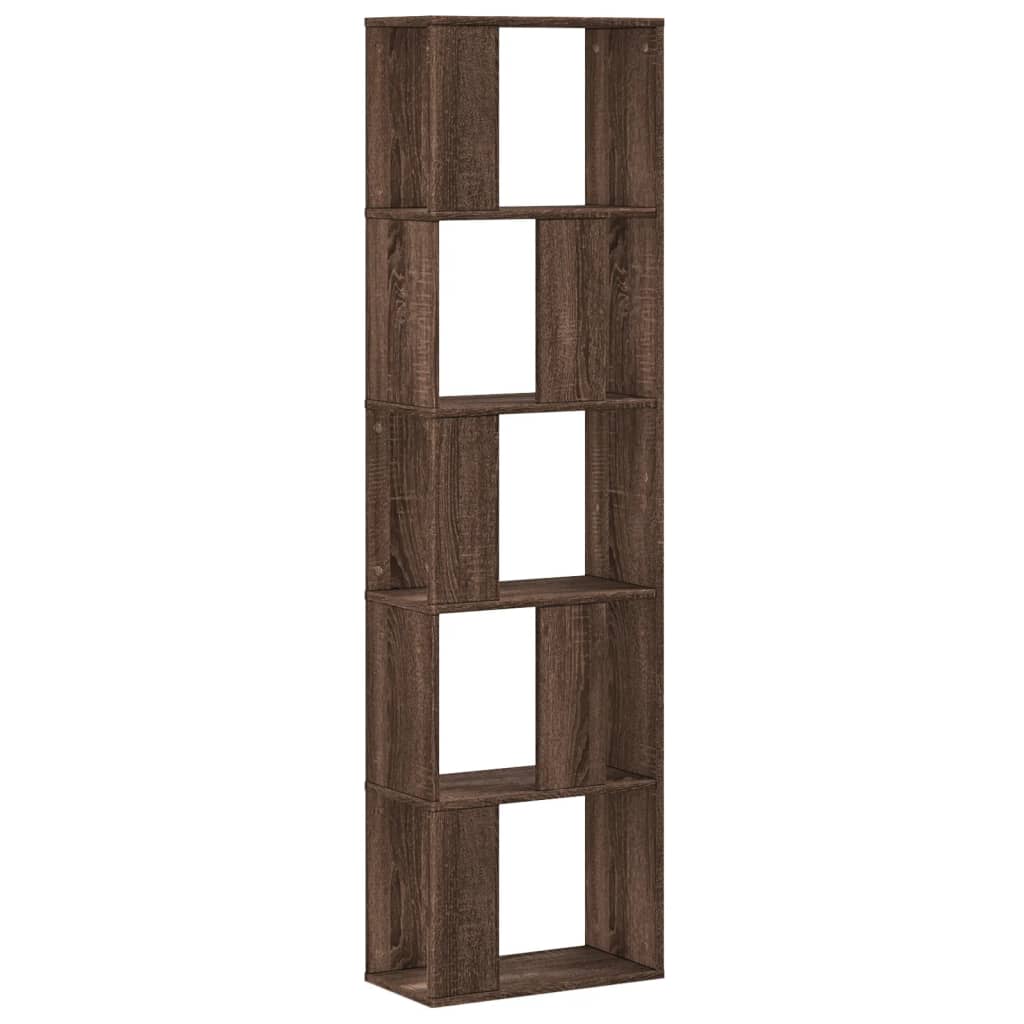 Libreria 5 Ripiani Rovere Marrone 45x23,5x162,5cm Multistrato