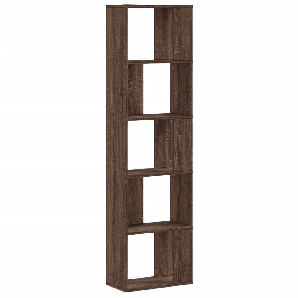 Libreria 5 Ripiani Rovere Marrone 45x23,5x162,5cm Multistrato