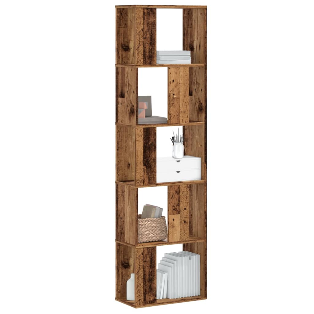 Libreria 5 Ripiani Legno Vecchio 45x23,5x162,5cm Multistrato - homemem39
