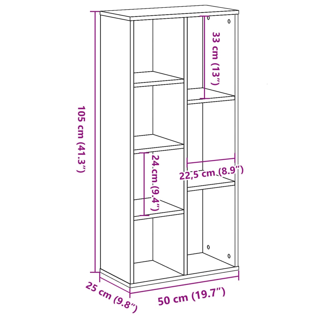 Libreria Bianca 50x25x105 cm in Legno Multistrato