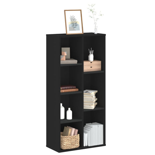 Libreria Nera 50x25x105 cm in Legno Multistrato