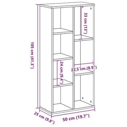 Libreria Rovere Marrone 50x25x105 cm in Legno Multistrato