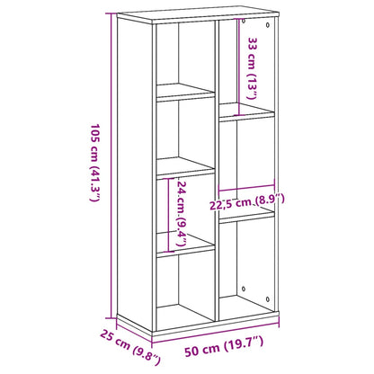 Libreria Legno Antico 50x25x105 cm in Legno Multistrato