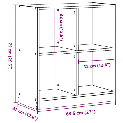 Libreria Bianca 68,5x32x75 cm in Legno Multistrato