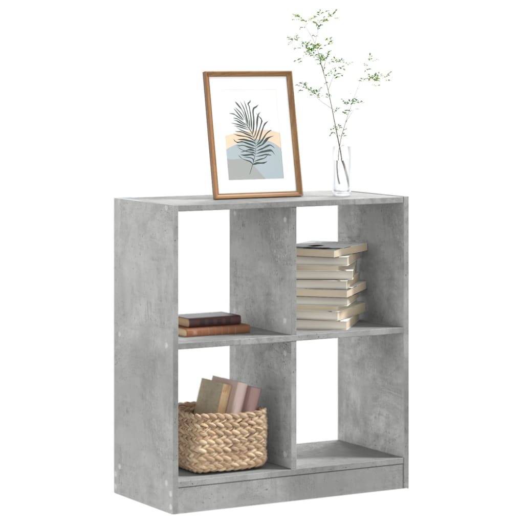 Libreria Grigio Cemento 68,5x32x75 cm in Legno Multistrato