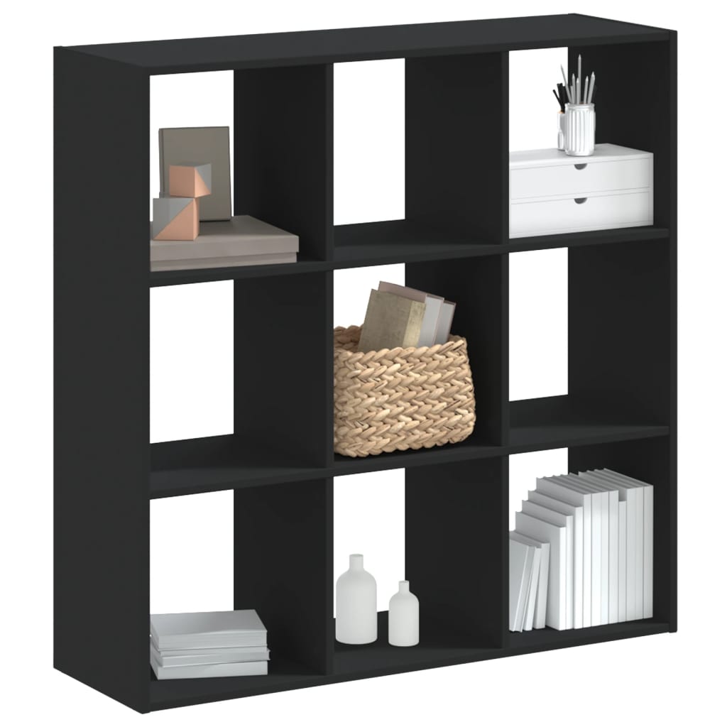 Libreria Nera 102x32x102 cm in Legno Multistrato