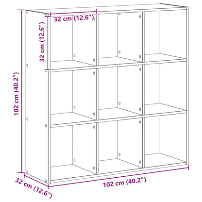Libreria Rovere Artigianale 102x32x102 cm in Legno Multistrato