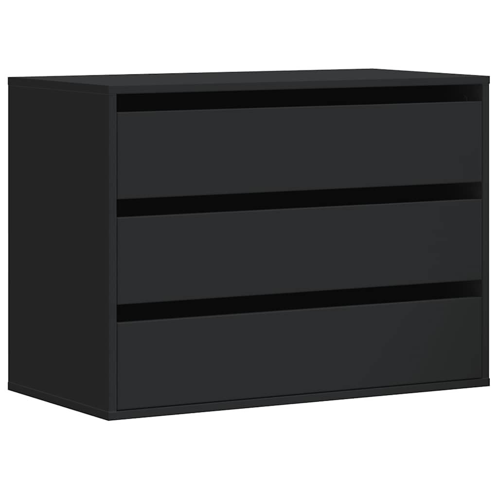 Cassettiera Angolare Nera 80x41x58 cm in Legno Multistrato - homemem39