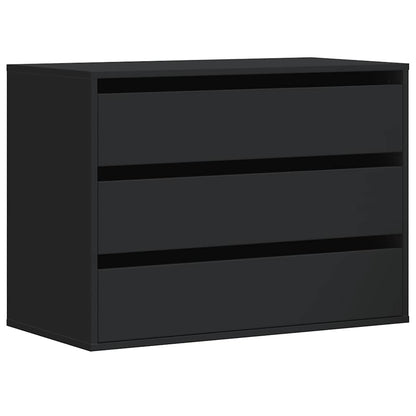 Cassettiera Angolare Nera 80x41x58 cm in Legno Multistrato - homemem39
