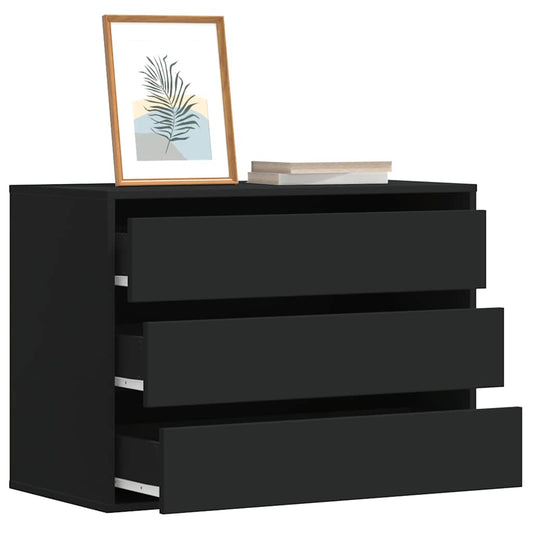 Cassettiera Angolare Nera 80x41x58 cm in Legno Multistrato - homemem39