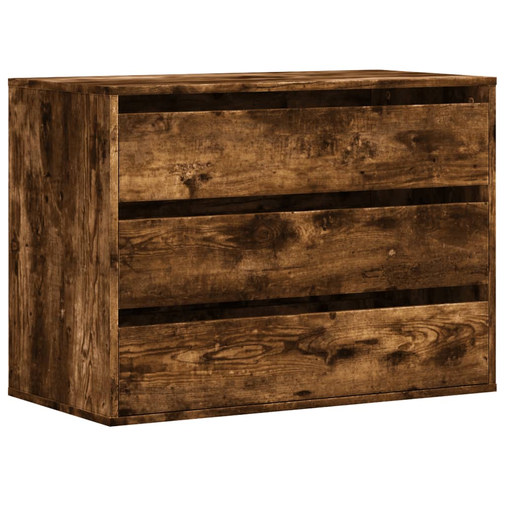 Cassettiera Angolare Rovere Fumo 80x41x58cm Legno Multistrato - homemem39