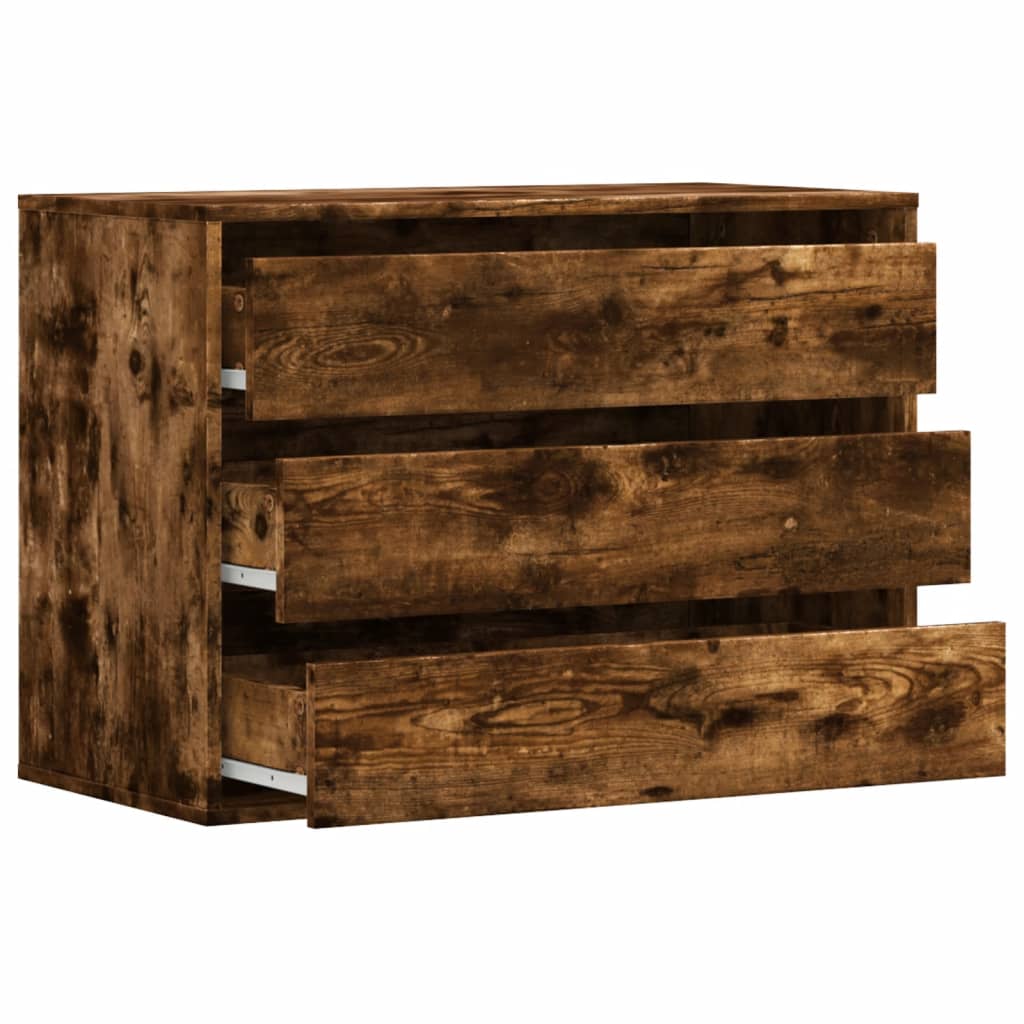 Cassettiera Angolare Rovere Fumo 80x41x58cm Legno Multistrato - homemem39