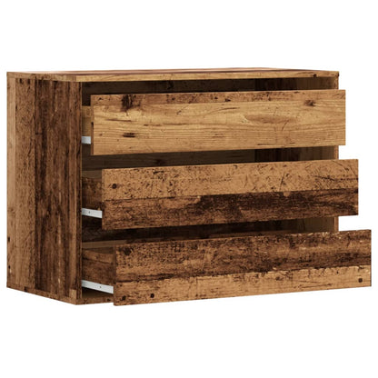 Cassettiera Angolare Legno Antico 80x41x58 cm Legno Multistrato - homemem39