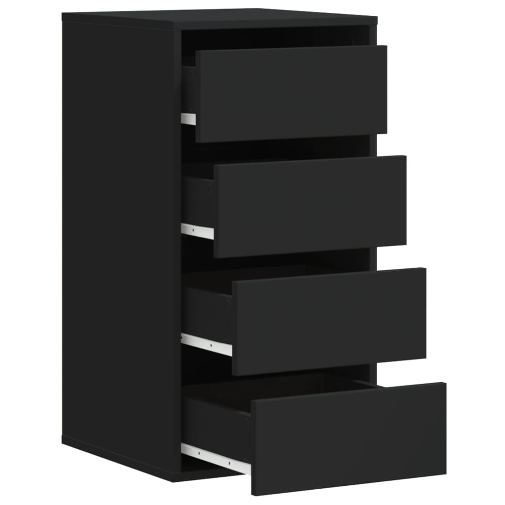Cassettiera Angolare Nera 40x41x76 cm in Legno Multistrato - homemem39