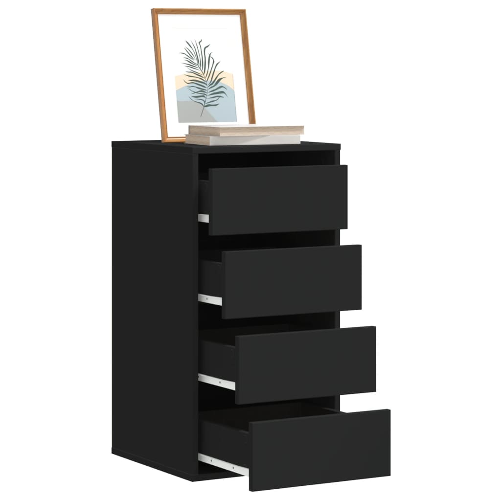 Cassettiera Angolare Nera 40x41x76 cm in Legno Multistrato - homemem39