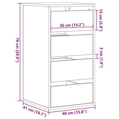 Cassettiera Angolare Rovere Fumo 40x41x76cm Legno Multistrato - homemem39