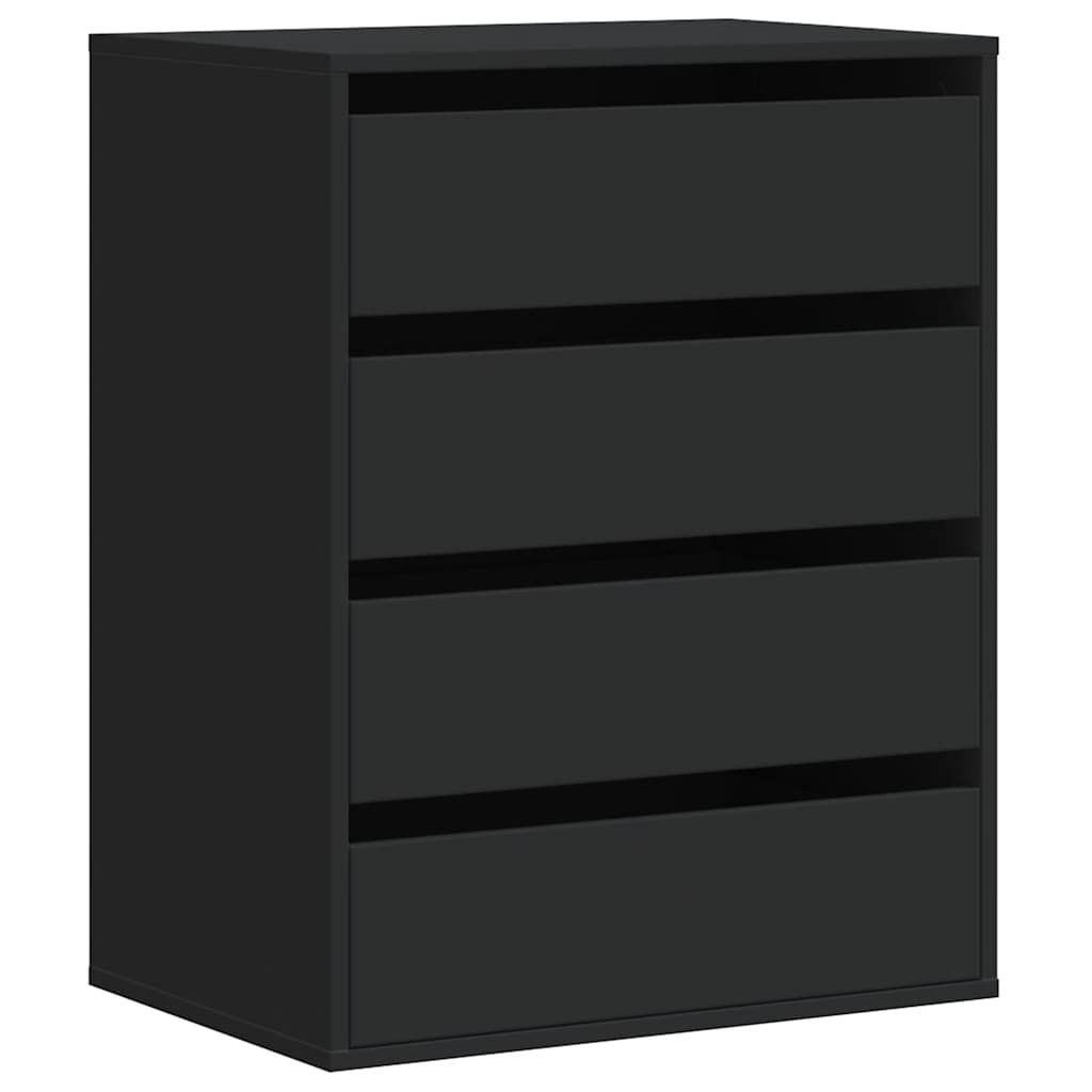 Cassettiera Angolare Nera 60x41x76 cm in Legno Multistrato - homemem39