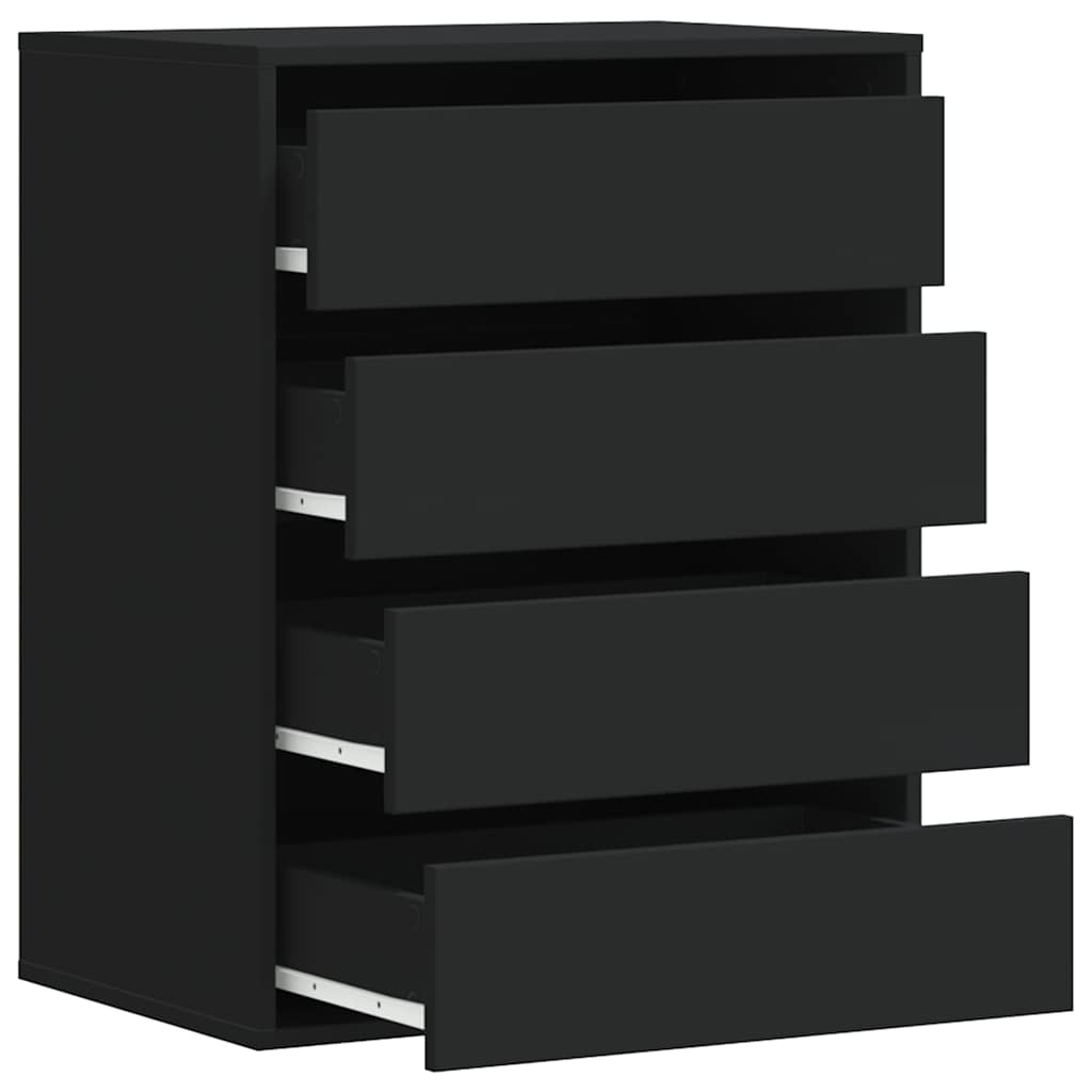 Cassettiera Angolare Nera 60x41x76 cm in Legno Multistrato - homemem39