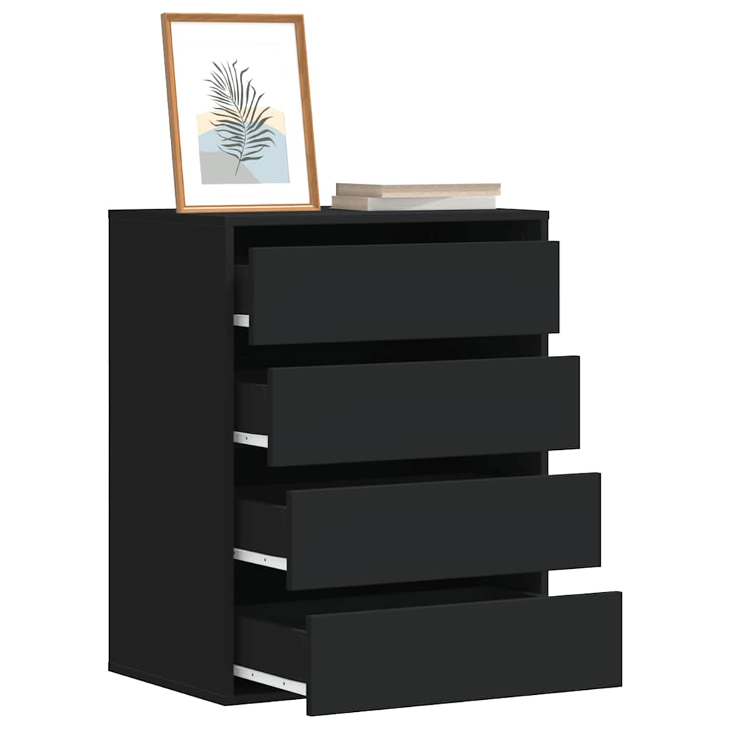 Cassettiera Angolare Nera 60x41x76 cm in Legno Multistrato - homemem39