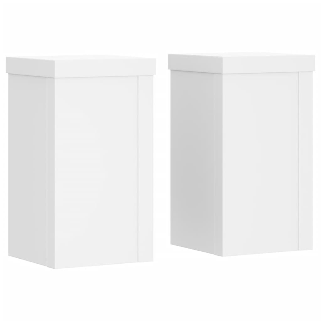 Supporti per Piante 2 pz Bianchi 10x10x18 cm Legno Multistrato | homemem39