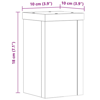 Supporti per Piante 2 pz Bianchi 10x10x18 cm Legno Multistrato | homemem39
