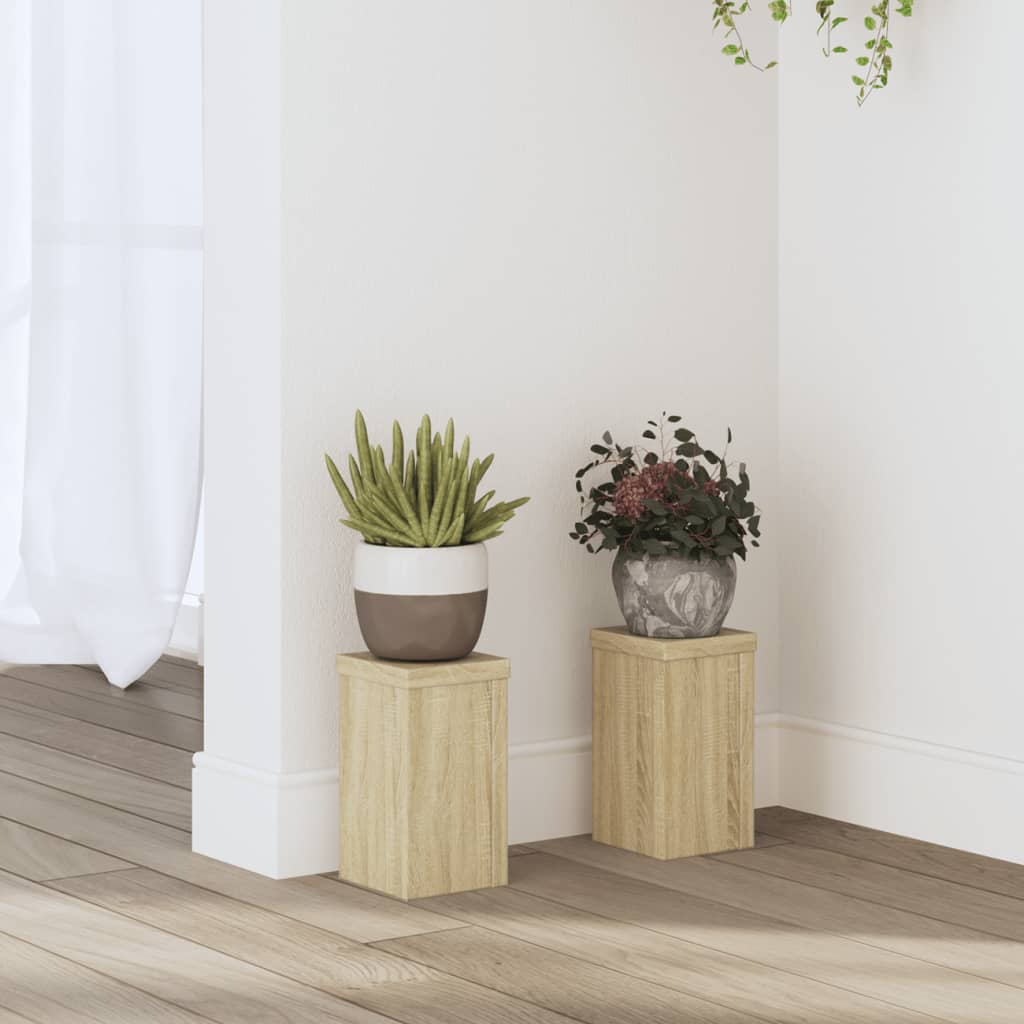 Supporti per Piante 2 pz Rovere 10x10x18 cm in Multistrato | homemem39