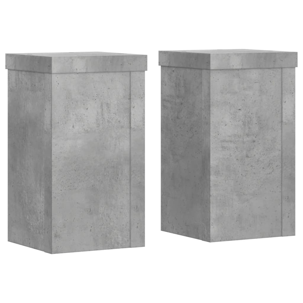 Supporti per Piante 2 pz Grigio 10x10x18 cm Legno Multistrato | homemem39