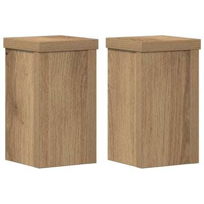 Supporti per Piante 2 pz Rovere 10x10x18 cm in Multistrato