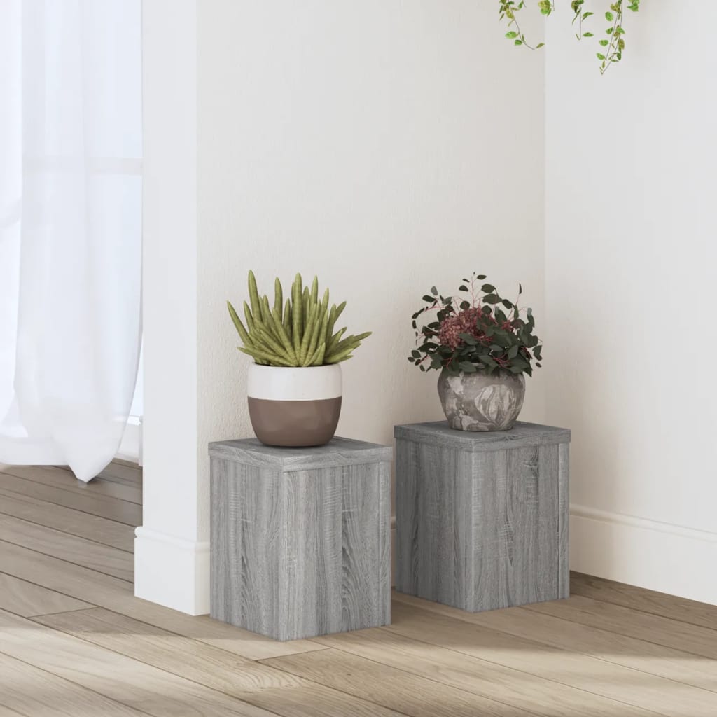 Supporti per Piante 2 pz Grigio 15x15x20 cm in Multistrato | homemem39