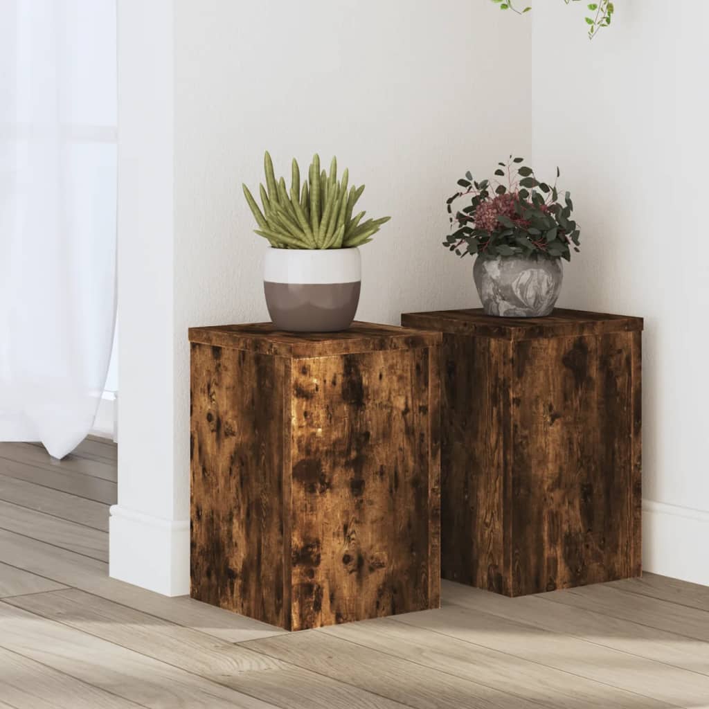 Supporti per Piante 2 pz Rovere 20x20x30 cm Legno Multistrato | homemem39