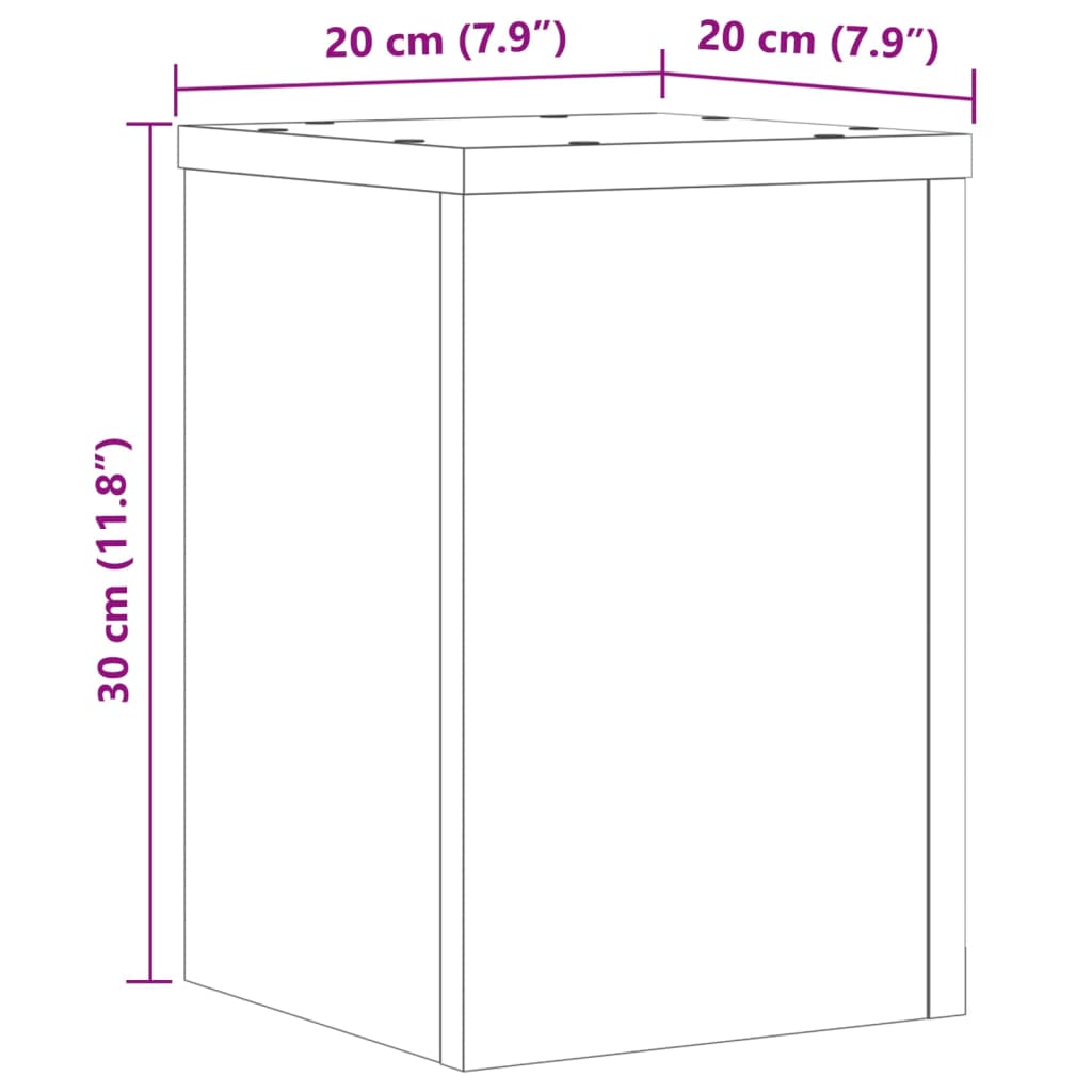 Supporti per Piante 2 pz Grigio 20x20x30 cm in Multistrato | homemem39
