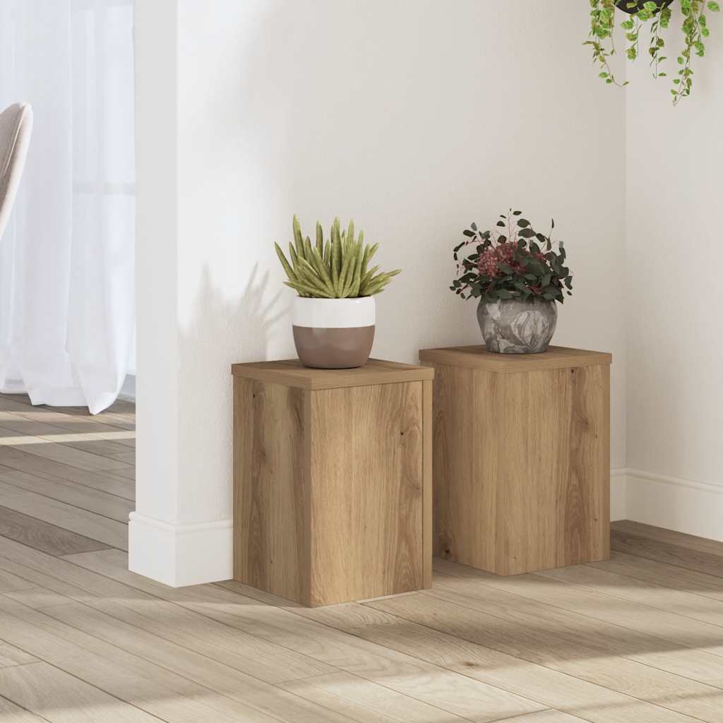 Supporti per Piante 2 pz Rovere 20x20x30 cm in Multistrato | homemem39