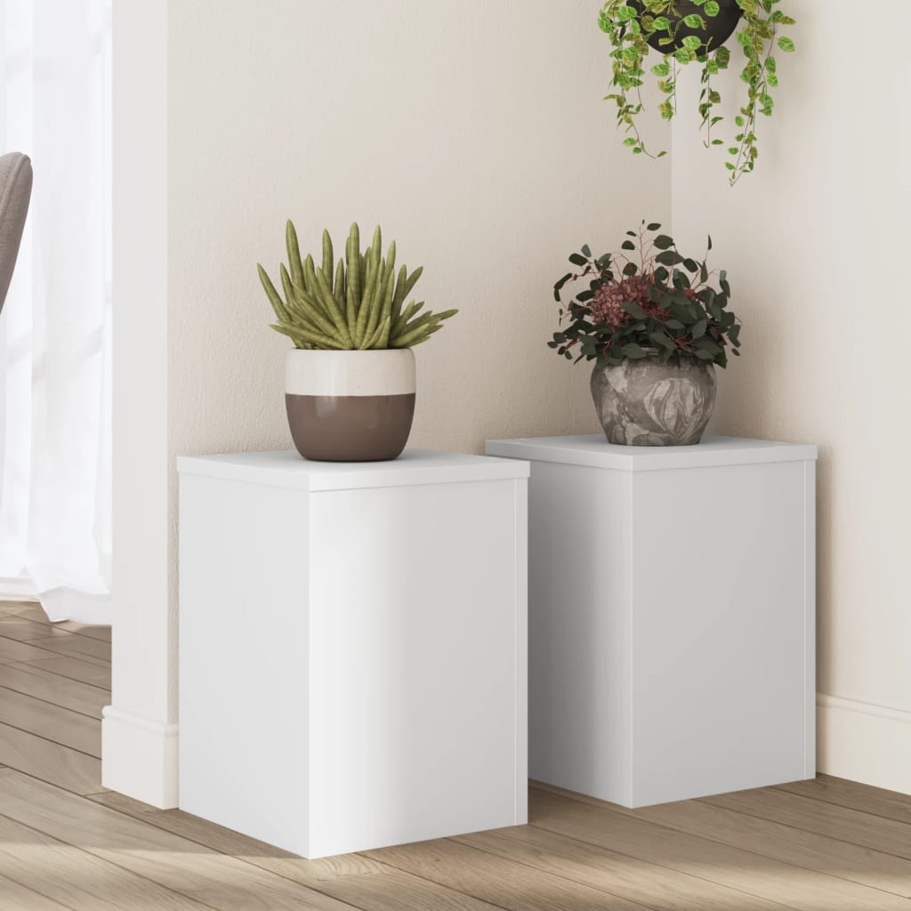 Supporti per Piante 2 pz Bianchi 25x25x35 cm Legno Multistrato | homemem39