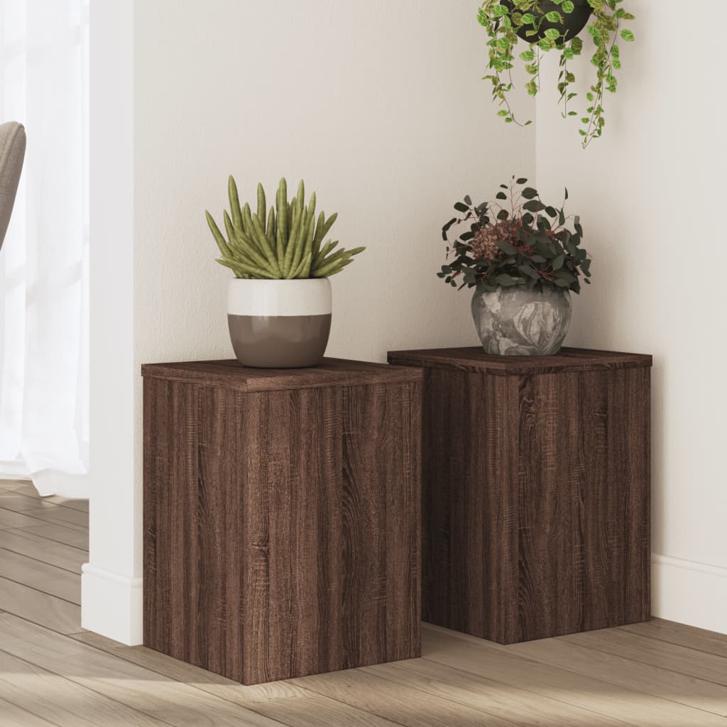 Supporti per Piante 2 pz Marrone 25x25x35 cm Legno Multistrato | homemem39