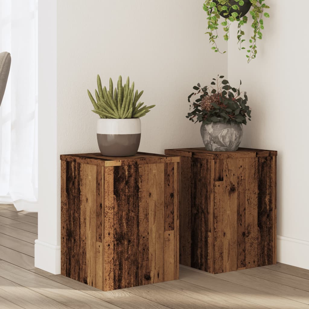 Supporti per Piante 2 pz Legno 25x25x35 cm Legno Multistrato | homemem39
