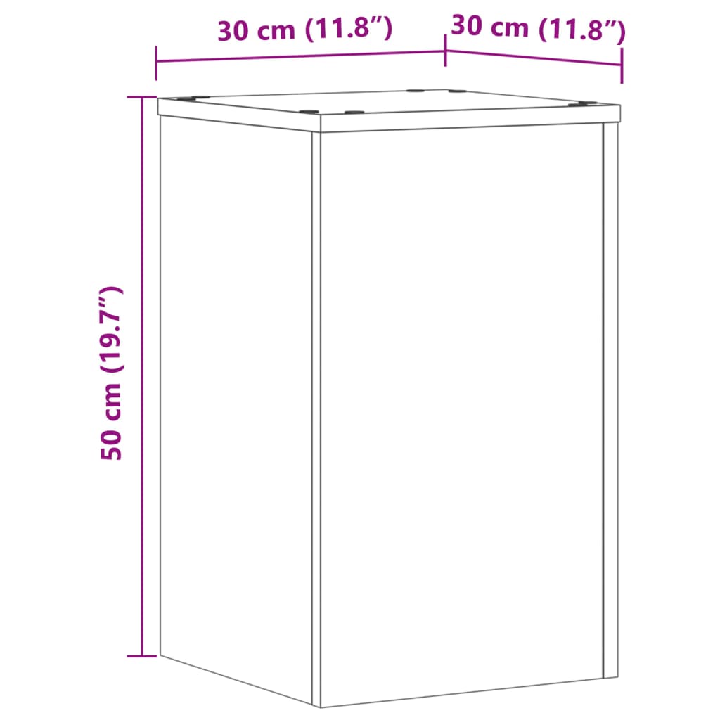 Supporti per Piante 2 pz Rovere 30x30x50 cm Legno Multistrato | homemem39