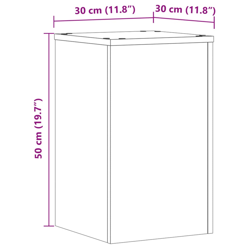 Supporti per Piante 2 pz Marrone 30x30x50 cm Legno Multistrato | homemem39