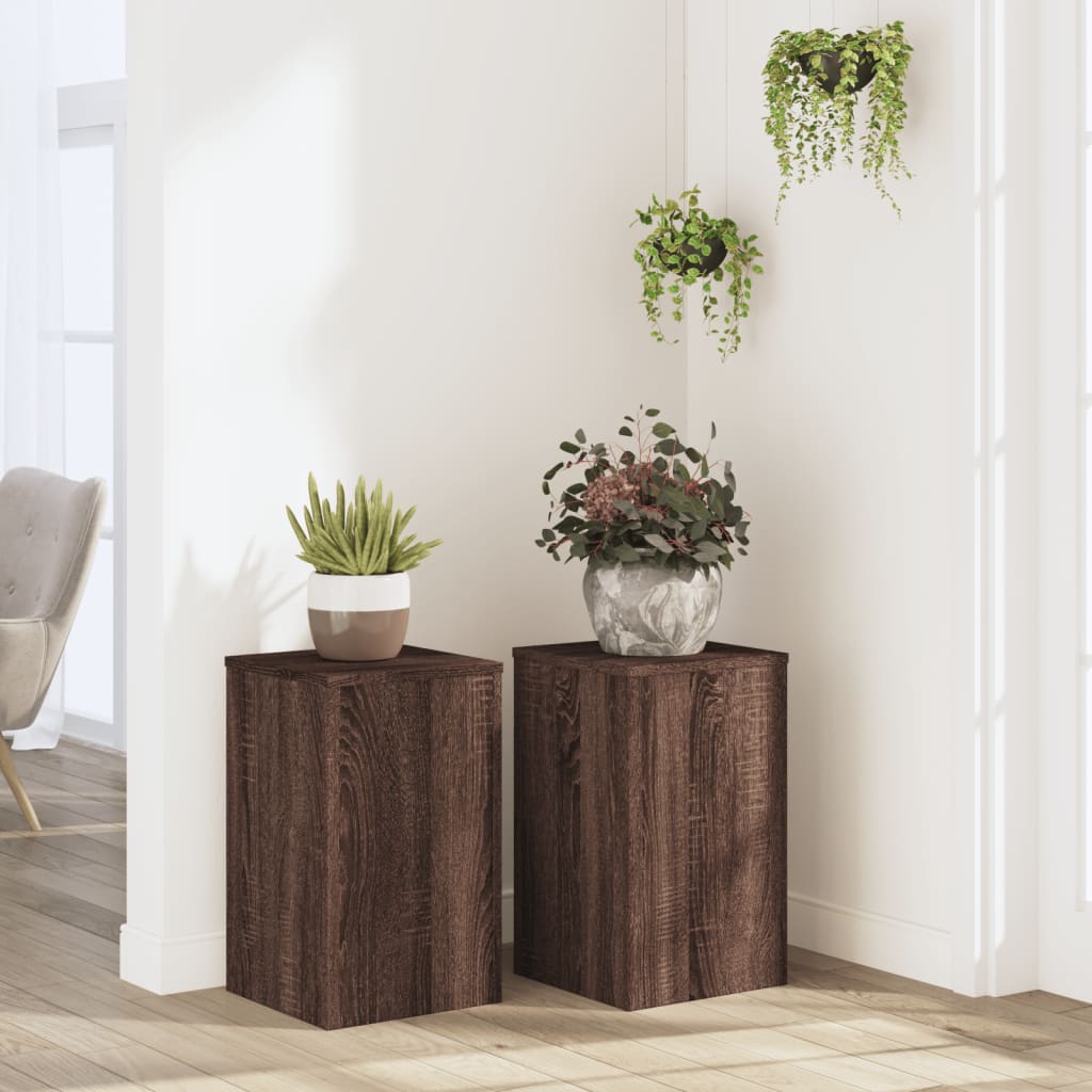 Supporti per Piante 2 pz Marrone 30x30x50 cm Legno Multistrato | homemem39