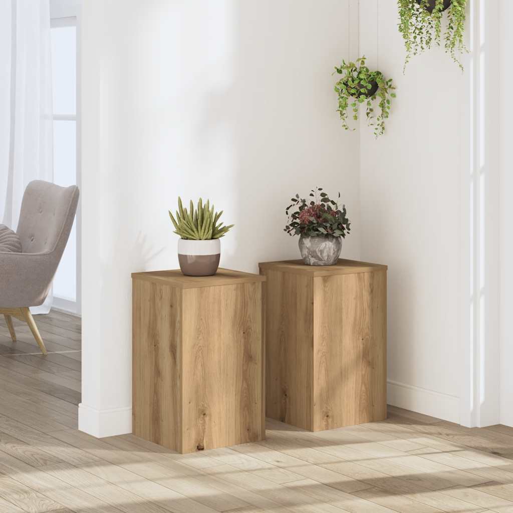 Supporti per Piante 2 pz Rovere 30x30x50 cm in Multistrato | homemem39