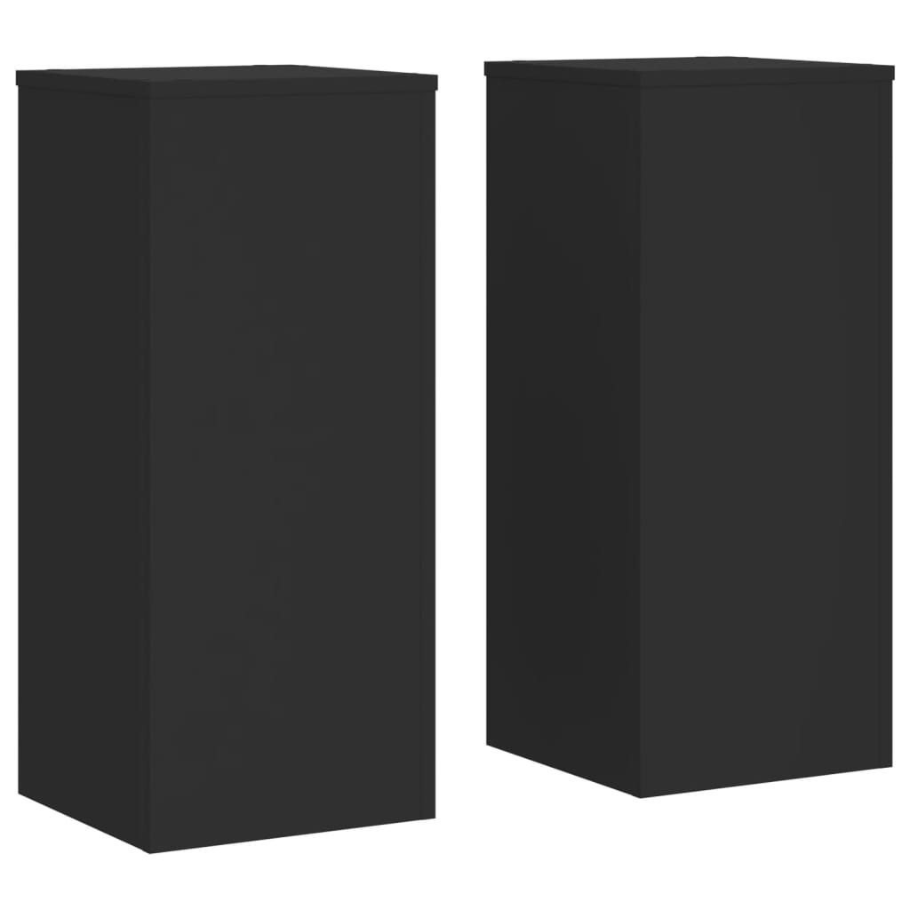 Supporti per Piante 2 pz Neri 30x30x70 cm Legno Multistrato - homemem39