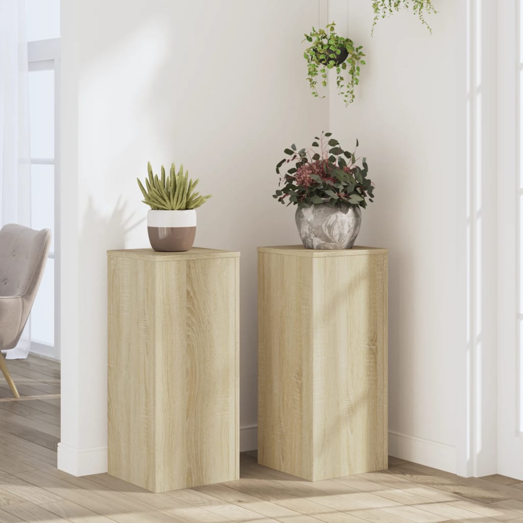 Supporti per Piante 2 pz Rovere 30x30x70 cm in Multistrato | homemem39