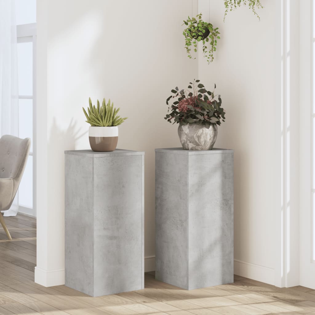 Supporti per Piante 2 pz Grigio 30x30x70 cm Legno Multistrato | homemem39