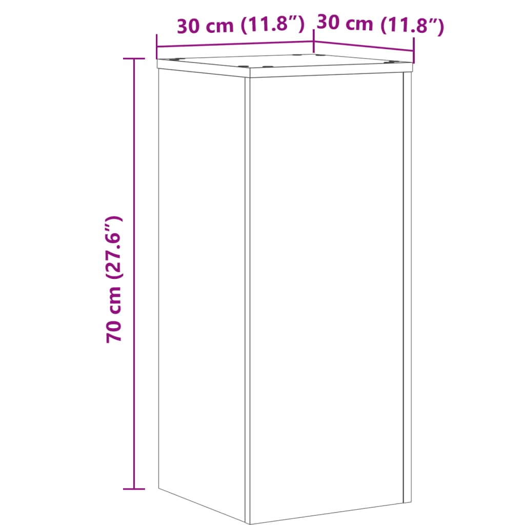 Supporti per Piante 2 pz Legno 30x30x70 cm Legno Multistrato | homemem39