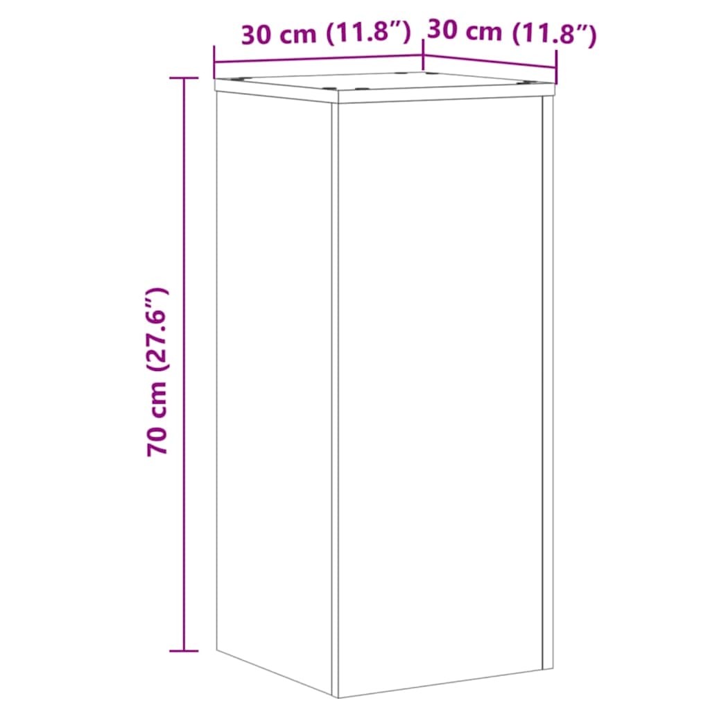 Supporti per Piante 2 pz Rovere 30x30x70 cm in Multistrato | homemem39
