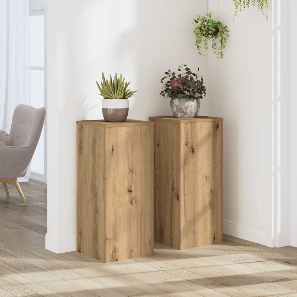 Supporti per Piante 2 pz Rovere 30x30x70 cm in Multistrato | homemem39