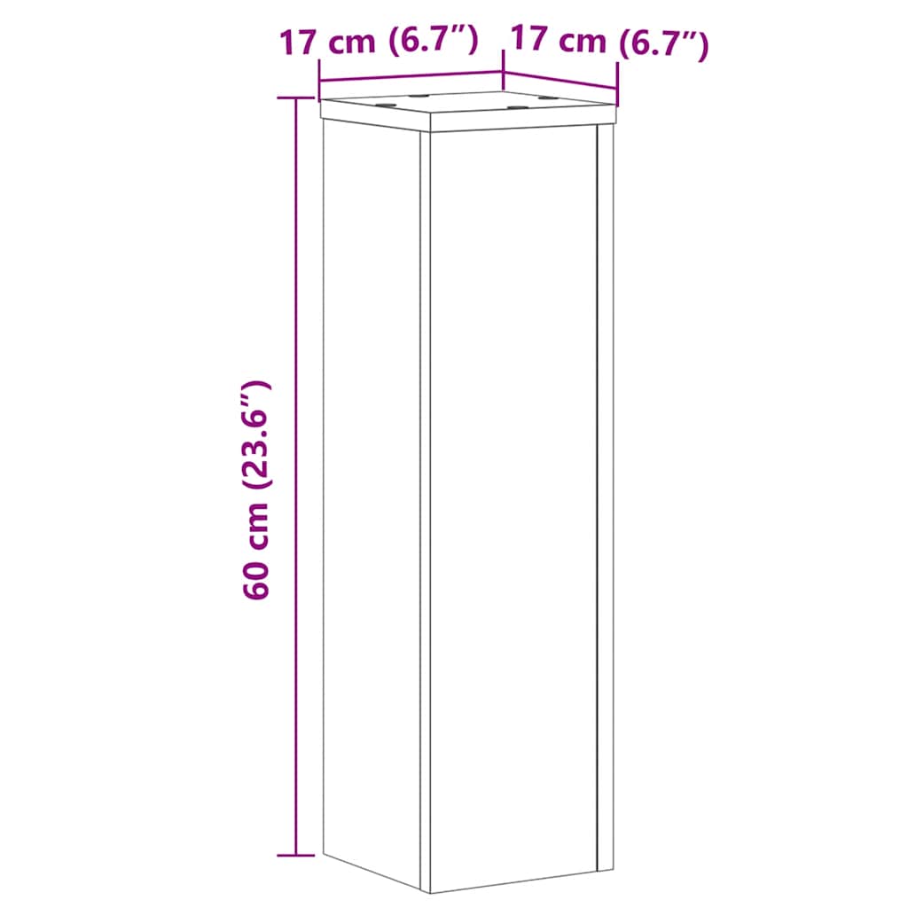 Supporti per Piante 2 pz Bianchi 17x17x60 cm Legno Multistrato | homemem39