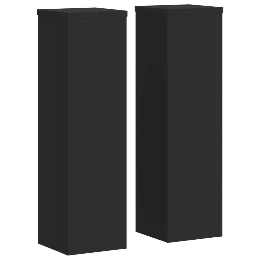 Supporti per Piante 2 pz Neri 17x17x60 cm Legno Multistrato - homemem39